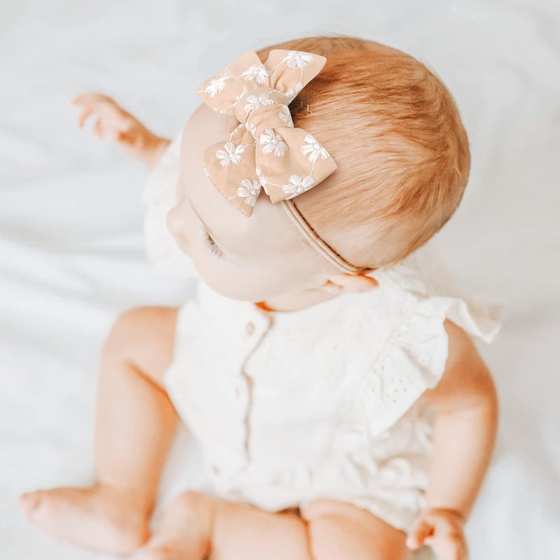 Niceye Baby Girl Bows and Headbands, Stretchy Nylon Hairbands Hair Bows for Newborns, Infants, Toddlers - Handmade Baby Hair Accessories for Girls - Image 2